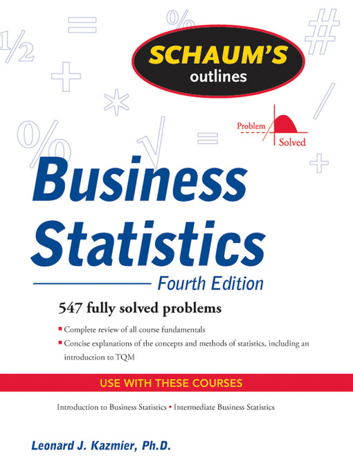 Title details for Business Statistics by Leonard J. Kazmier - Available